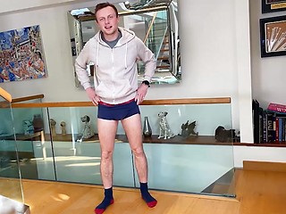 Straight Young Athletic Footballer Returns & Wanks his Hard Uncut Cock & Cums Everywhere!