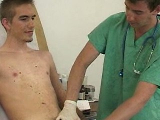 College student gets his ass played with and jerked off by his doctor.