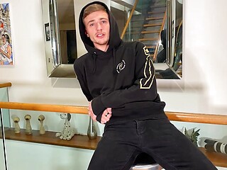 Young Sporty Straight Lad Shows off his Fit Body & Wanks his Big Hard Uncut Cock & Cums!